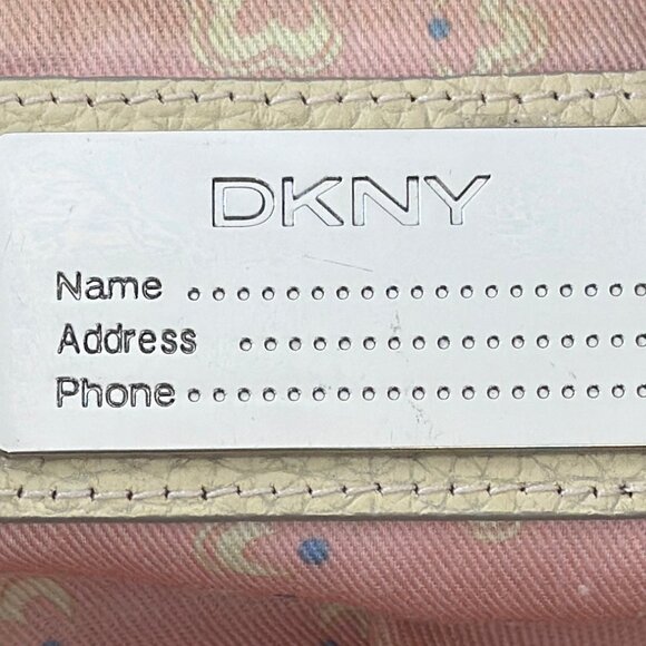 DKNY Vintage Vanilla Pebbled Leather Shoulder Purse Handbag Single Handle Zipper - Picture 11 of 12